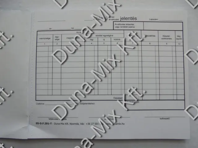 Árváltozási leírási jegyzék
